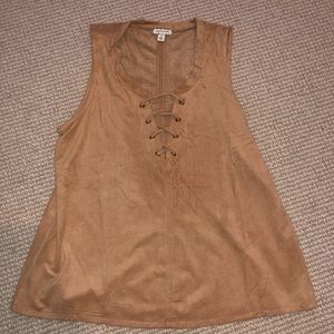 Brown/tan suede top
